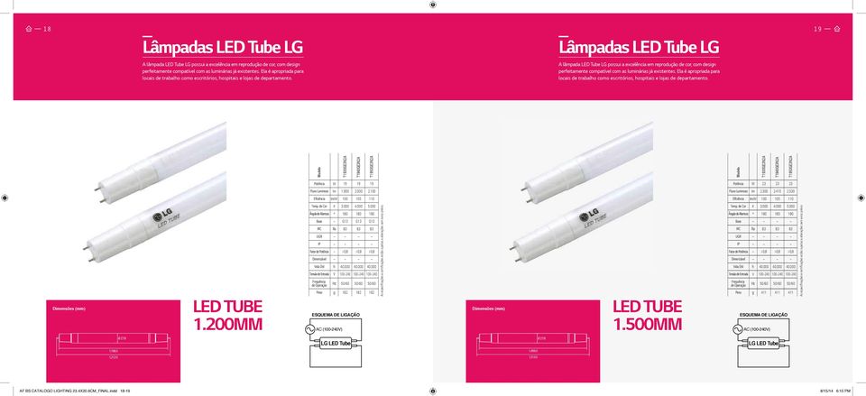 A lâmpada LED Tube LG possui a excelência em reprodução de cor, com design perfeitamente compatível com as luminárias já existentes.