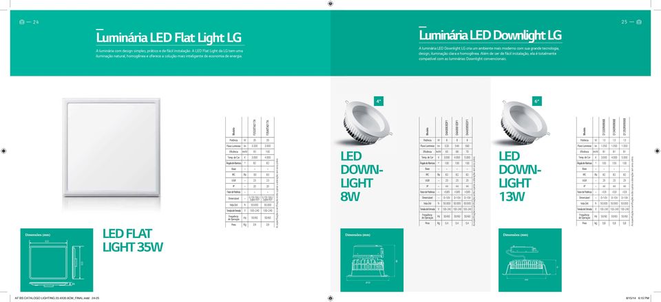 Luminária LED Downlight LG A luminária LED Downlight LG cria um ambiente mais moderno com sua grande tecnologia, design, iluminação clara e homogênea.