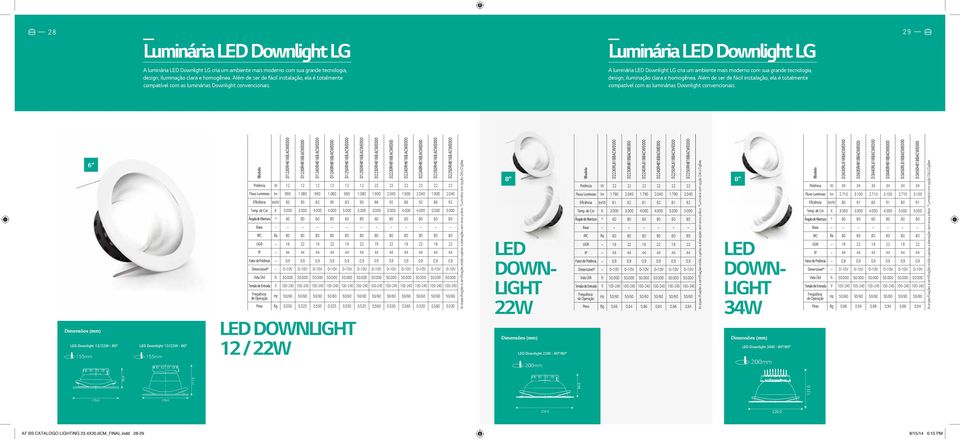 Luminária LED Downlight LG A luminária LED Downlight LG cria um ambiente mais moderno com sua grande tecnologia, design, iluminação clara e homogênea.  0mm 0mm 5mm 179.0 179.0 6mm 6mm 117.0 117.