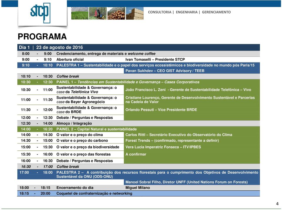 1 Tendências em Sustentabilidade e Governança Cases Corporativos 10:30-11:00 11:00-11:30 11:30-12:00 Sustentabilidade & Governança: o case da Telefônica Vivo Sustentabilidade & Governança: o case da