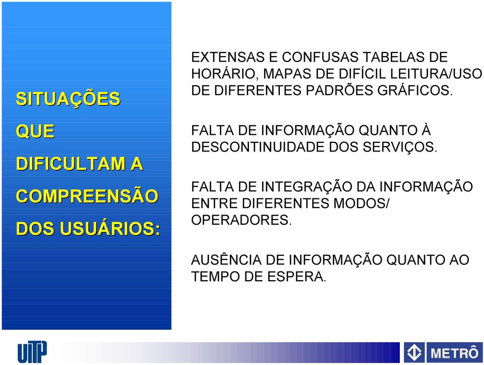 FALTA DE INFORMAÇÃO QUANTO À DESCONTINUIDADE DOS SERVIÇOS.