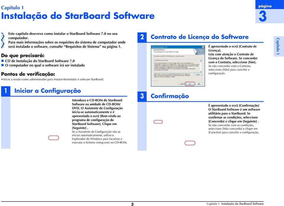 Do que precisará: CD de Instalação do StarBoard Software 7.