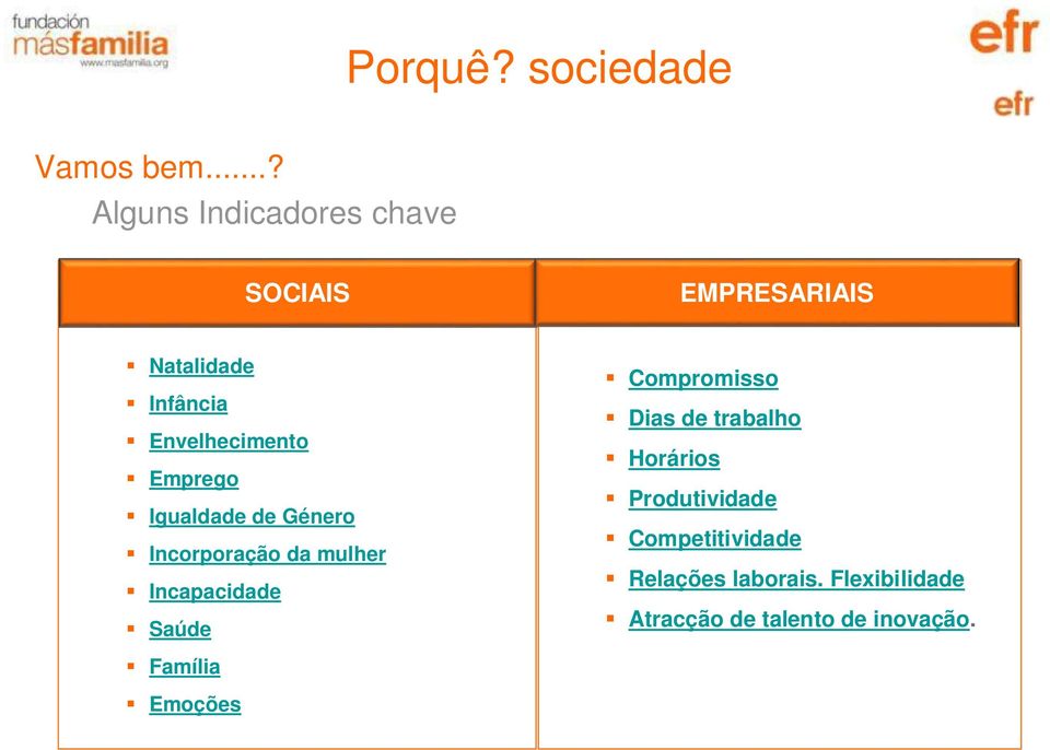 Envelhecimento Emprego Igualdade de Género Incorporação da mulher Incapacidade