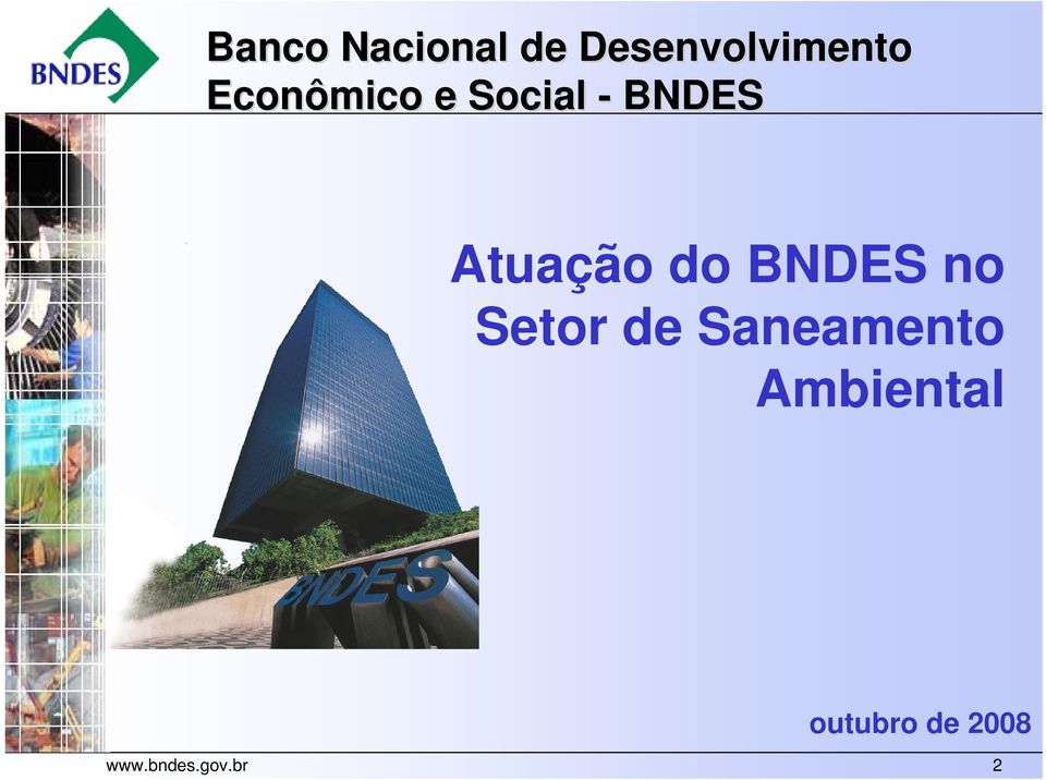 do BNDES no Setor de Saneamento