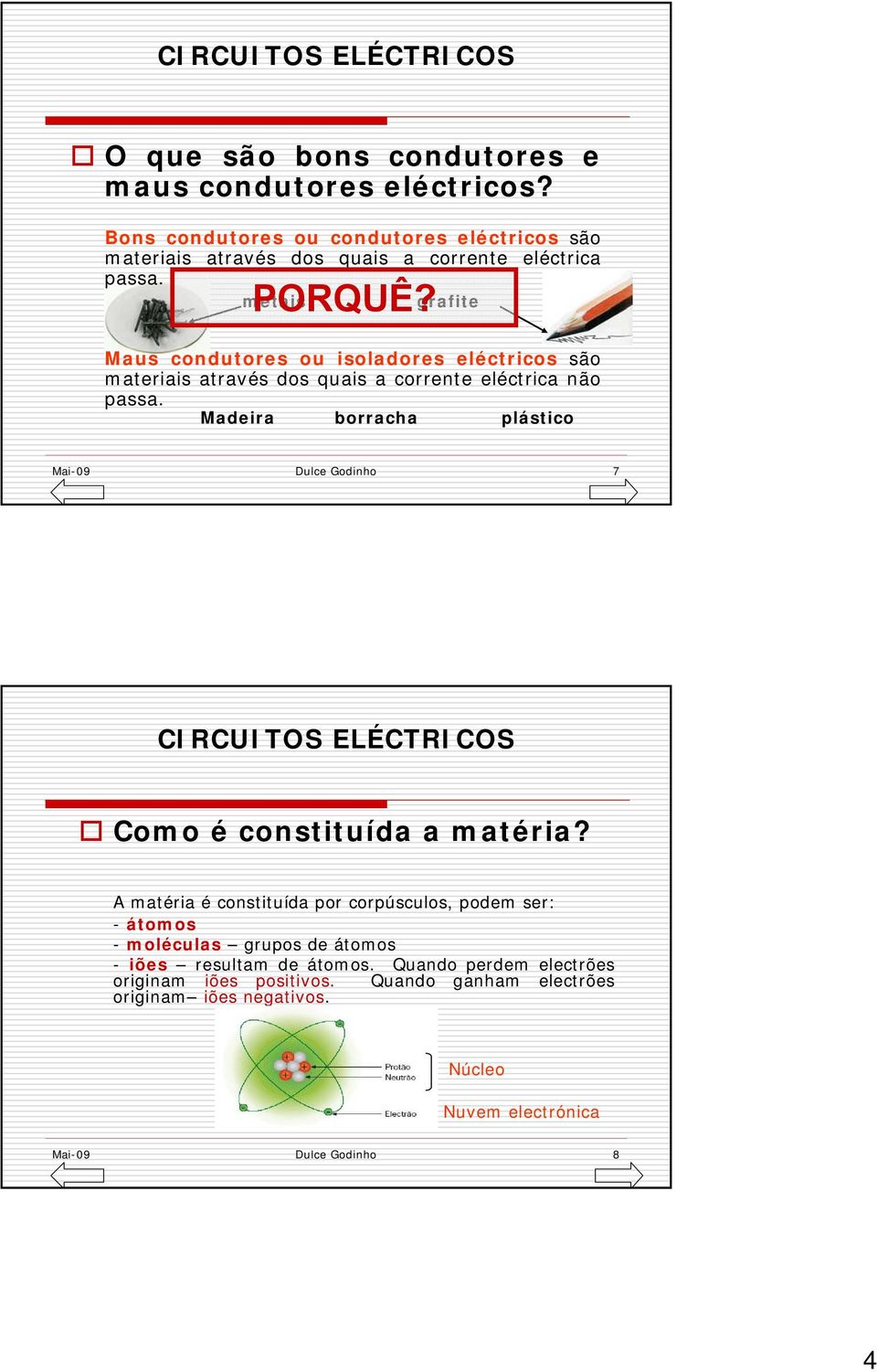 Madeira borracha plástico Mai-09 Dulce Godinho 7 Como é constituída a matéria?