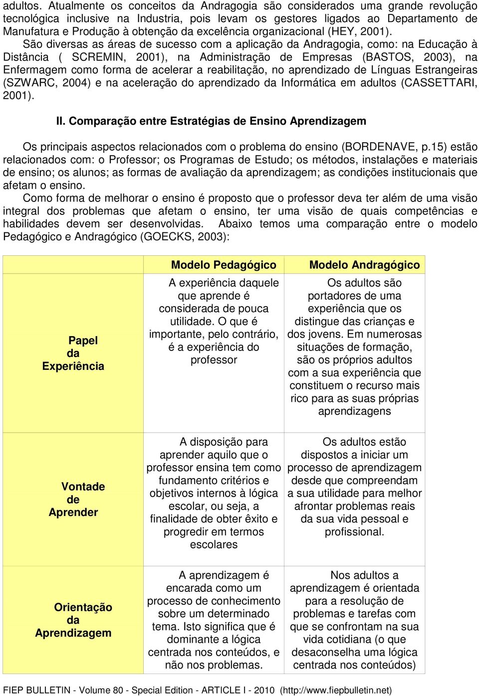 excelência organizacional (HEY, 2001).