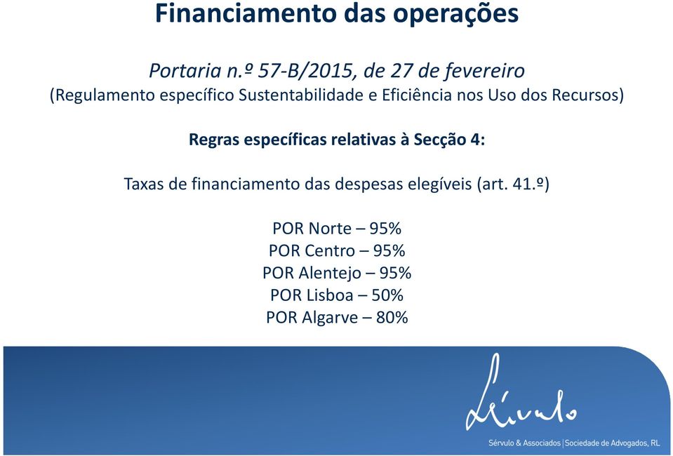 e Eficiência nos Uso dos Recursos) Regras específicas relativas à Secção