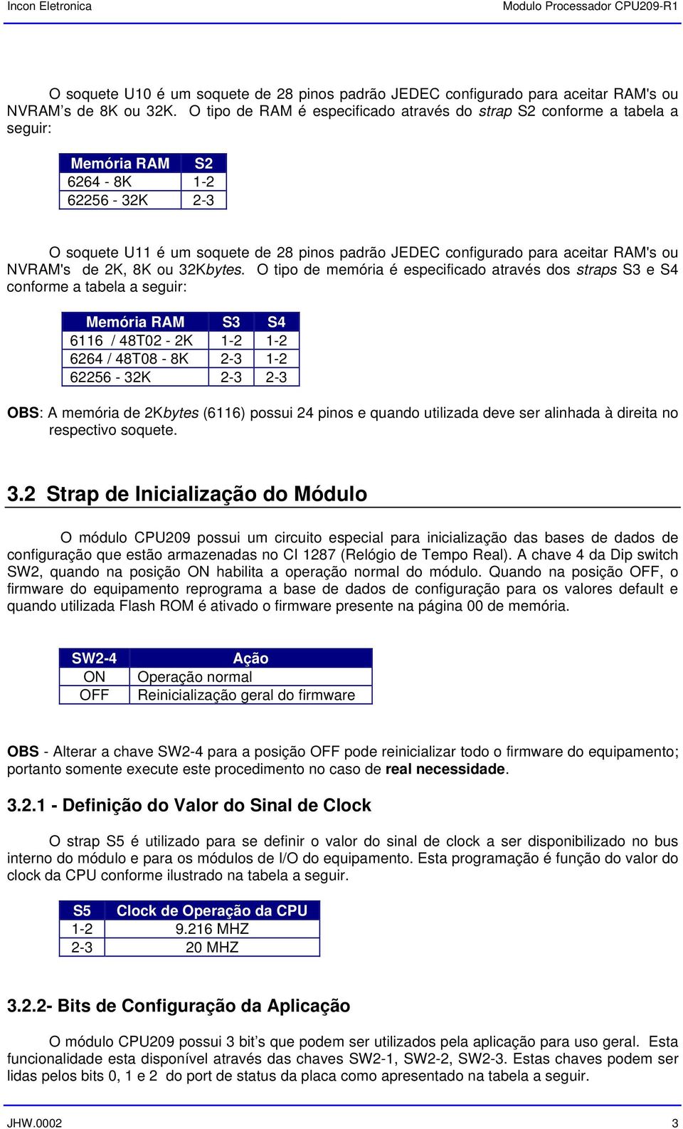 ou NVRAM's de 2K, 8K ou 32Kbytes.