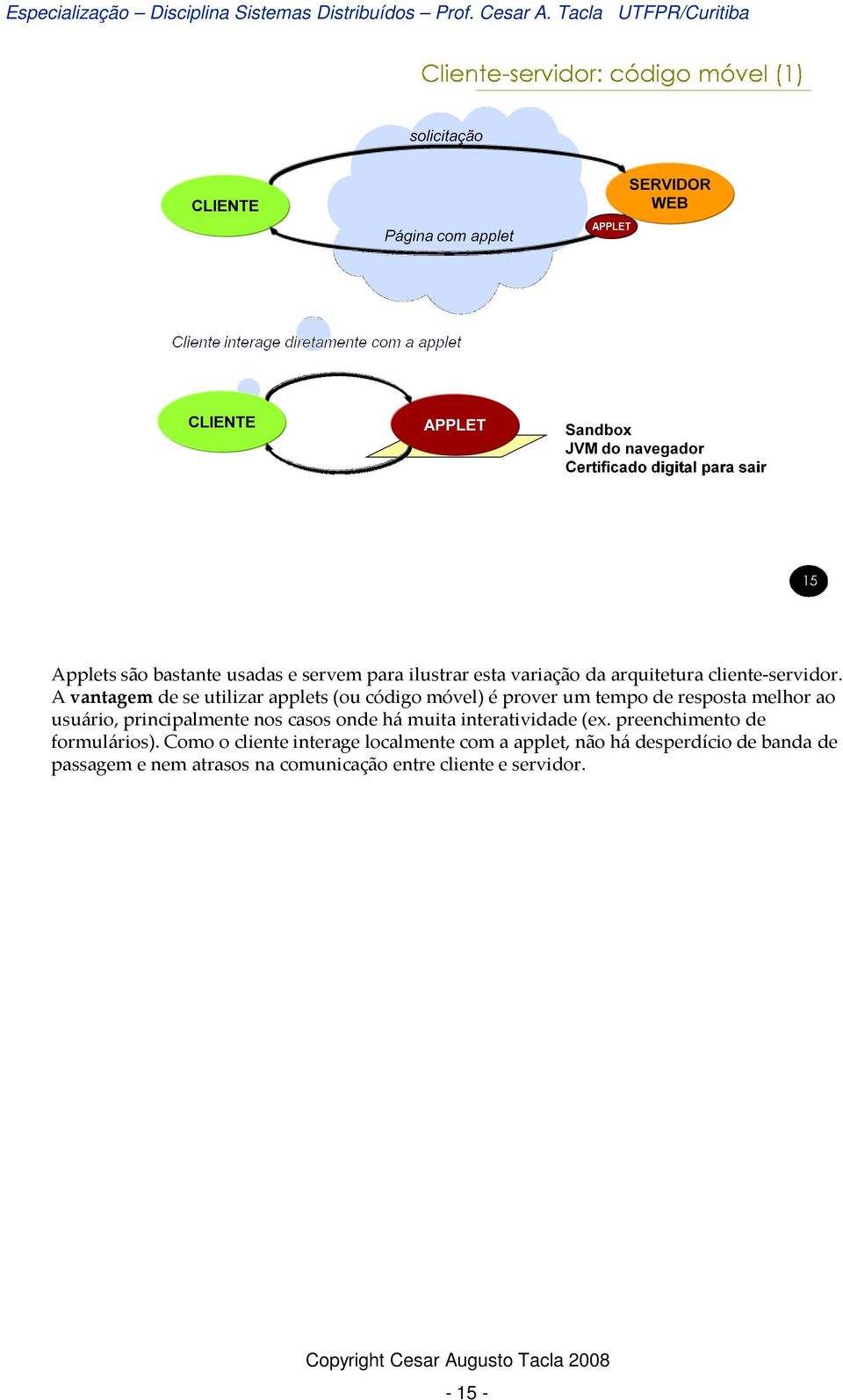 principalmente nos casos onde há muita interatividade (ex. preenchimento de formulários).