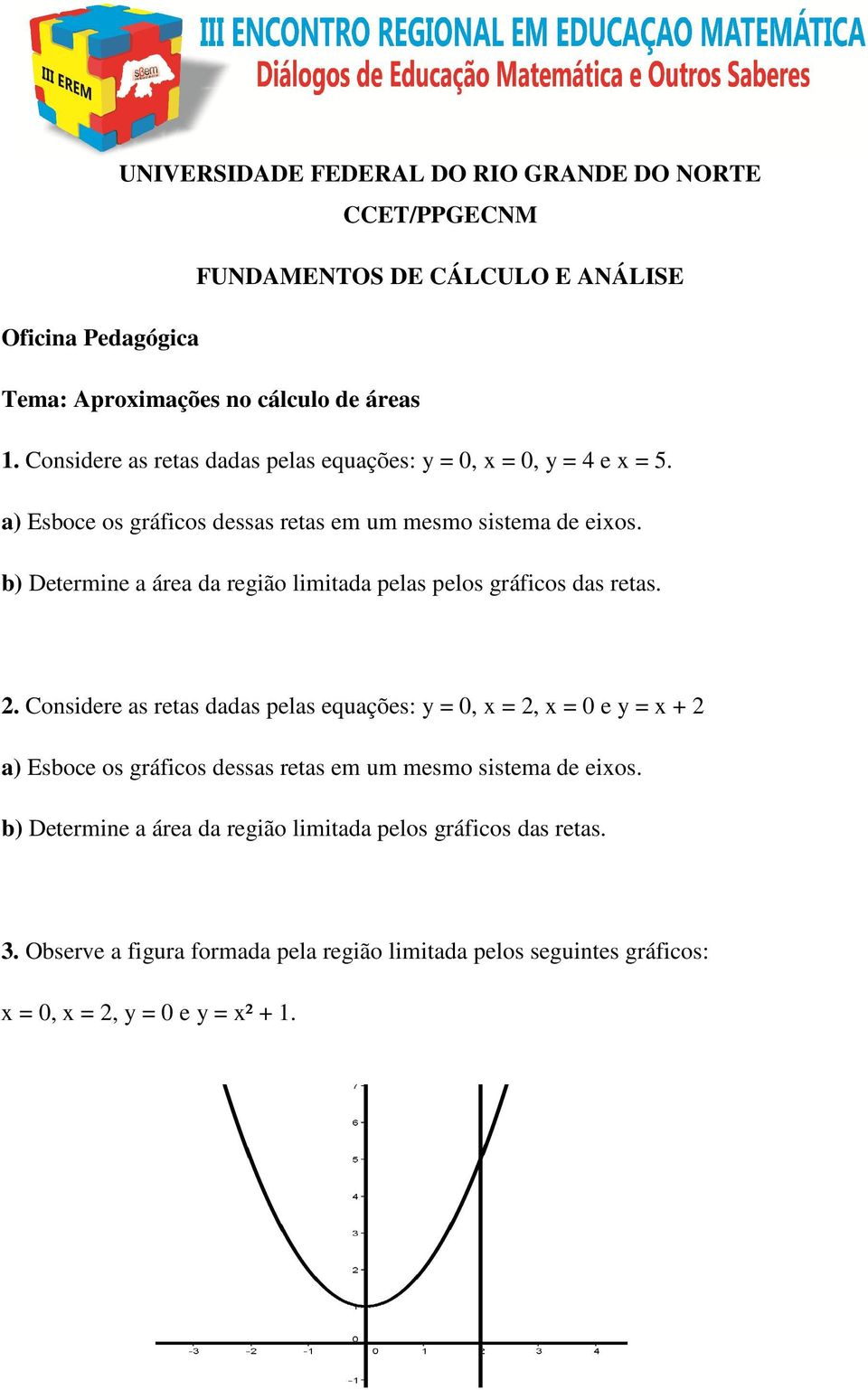 b) Determine a área da região limitada pelas pelos gráficos das retas. 2.