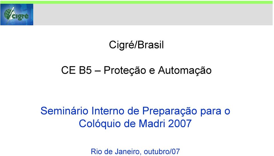 Preparação para o Colóquio de