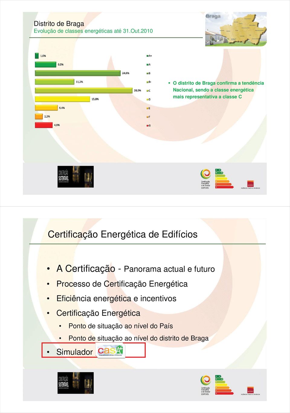 classe C Certificação Energética de Edifícios A Certificação - Panorama actual e futuro Processo de