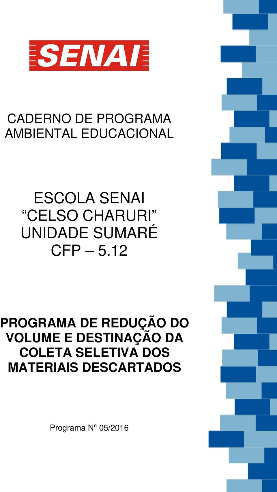 12 PROGRAMA DE REDUÇÃO DO VOLUME E DESTINAÇÃO DA