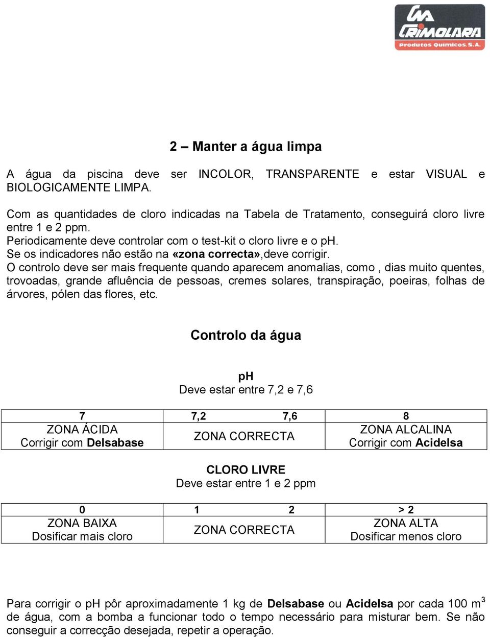 Se os indicadores não estão na «zona correcta»,deve corrigir.