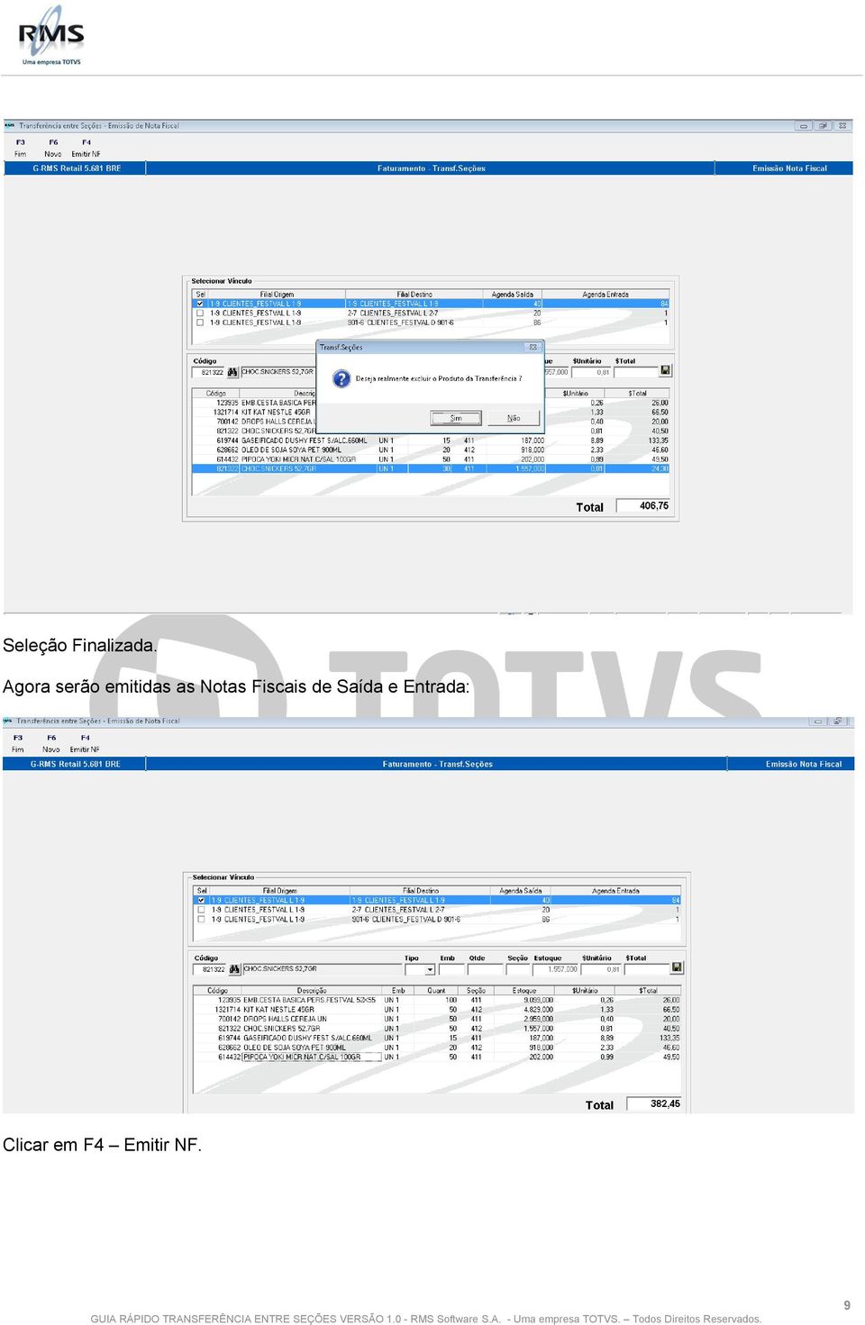 Notas Fiscais de Saída e