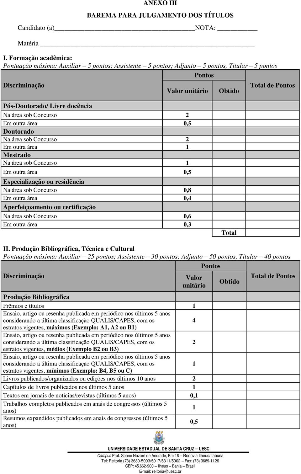 docência Na área sob Concurso 2 Em outra área Doutorado Na área sob Concurso 2 Em outra área Mestrado Na área sob Concurso Em outra área Especialização ou residência Na área sob Concurso 0,8 Em outra