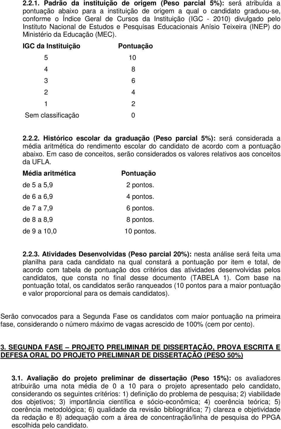 - 2010) divulgado pelo Instituto Nacional de Estudos e Pesquisas Educacionais Anísio Teixeira (INEP) do Ministério da Educação (MEC).