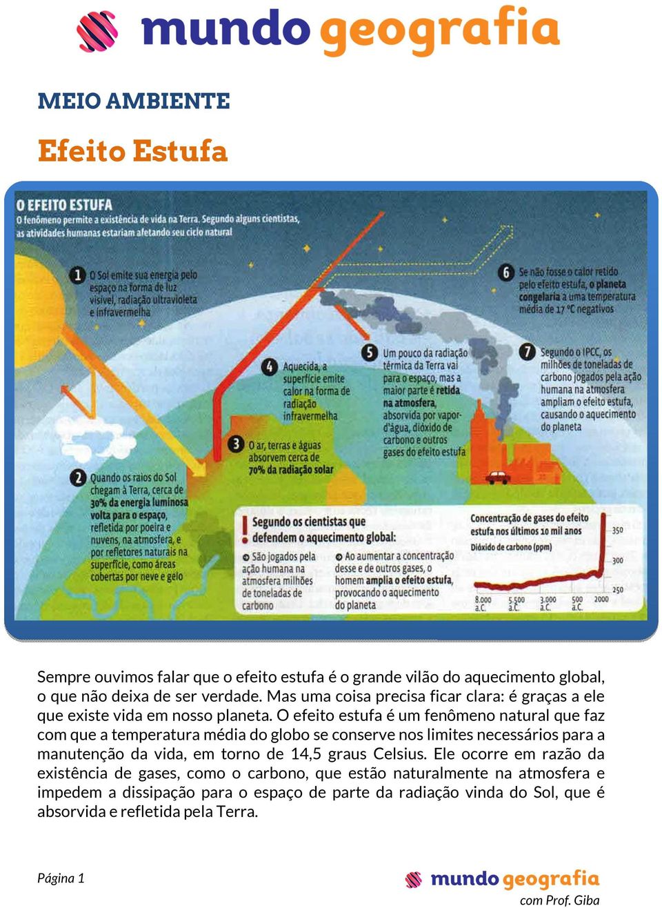 O efeito estufa é um fenômeno natural que faz com que a temperatura média do globo se conserve nos limites necessários para a manutenção da vida, em torno