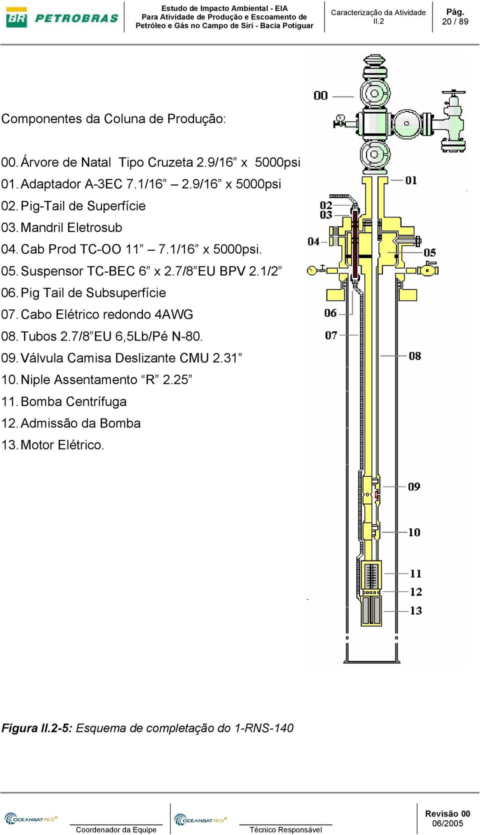 7/8 EU BPV 2.1/2 06. Pig Tail de Subsuperfície 07. Cabo Elétrico redondo 4AWG 08. Tubos 2.7/8 EU 6,5Lb/Pé N-80. 09.