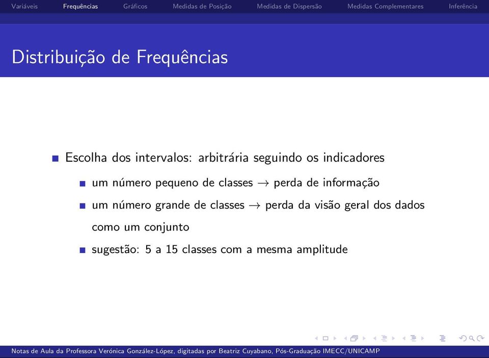 informação um número grande de classes perda da visão geral dos