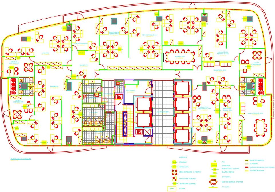 17,30 m² A = 21,14 m² SALA DO A = 19,75 m² - DRH A = 34,51 m² PAGAMENTO A = 114,00 m² SALA DO A = 16,35 m² OPERACIONAL -