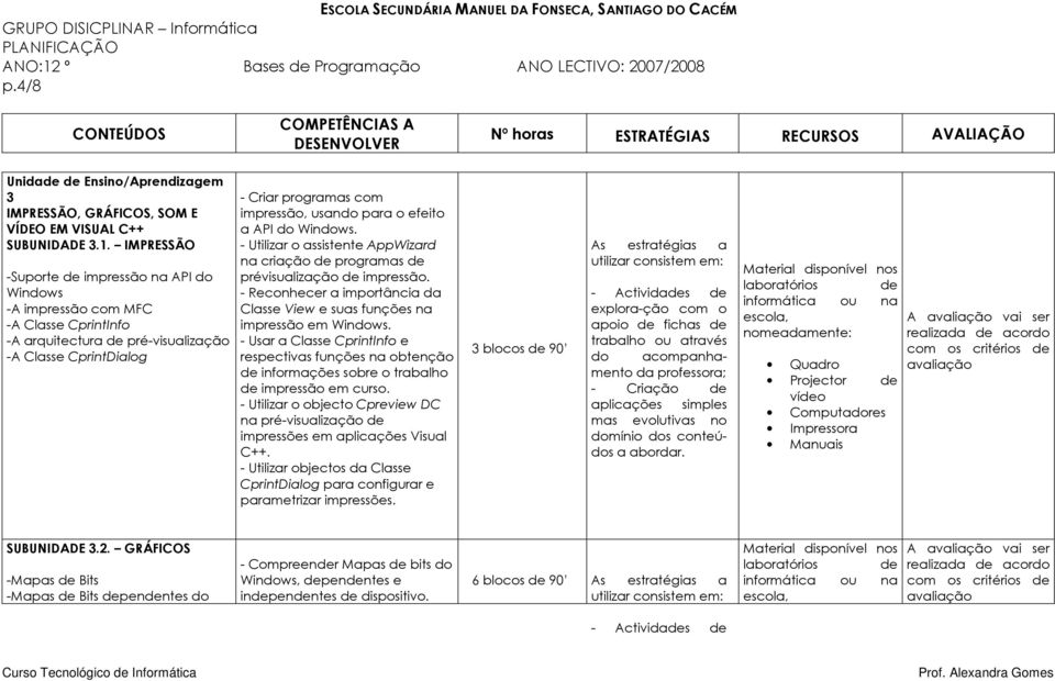 efeito a API do Windows. - Utilizar o assistente AppWizard na criação de programas de prévisualização de impressão. - Reconhecer a importância da Classe View e suas funções na impressão em Windows.