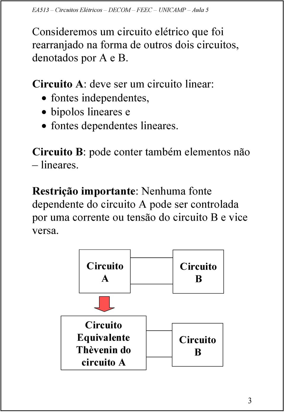 Crcuto : pode conter também elementos não lneares.