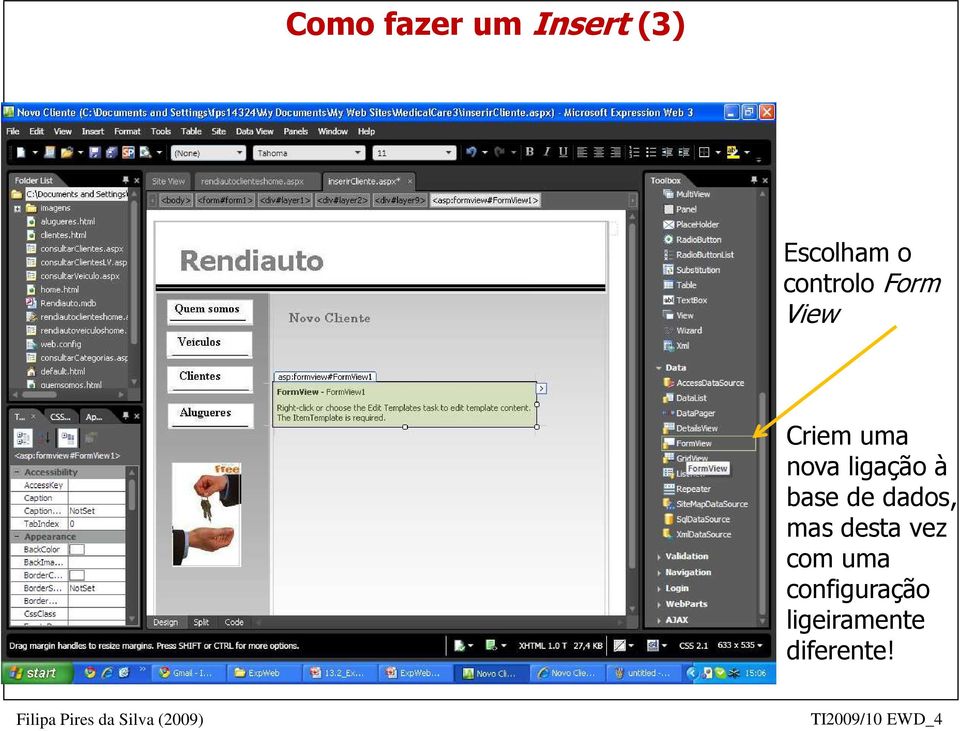 à base de dados, mas desta vez com uma