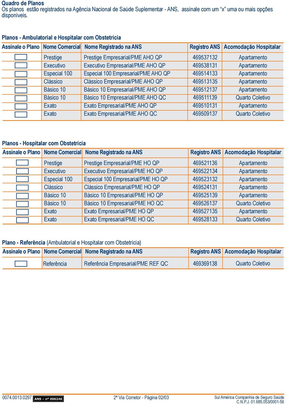 Empresarial/PME AHO QP Empresarial/PME AHO QC 469537132 469538131 469514133 469513135 469512137 469511139 469510131 469509137 Planos - Hospitalar com Obstetrícia Empresarial/PME HO QP Empresarial/PME