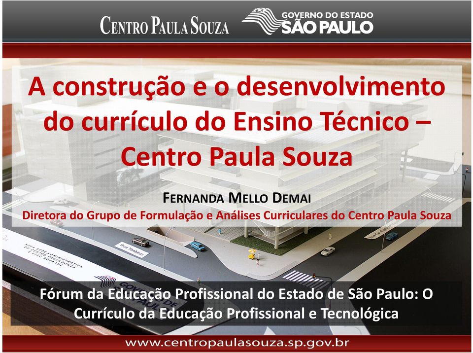 Análises Curriculares do Centro Paula Souza Fórum da Educação