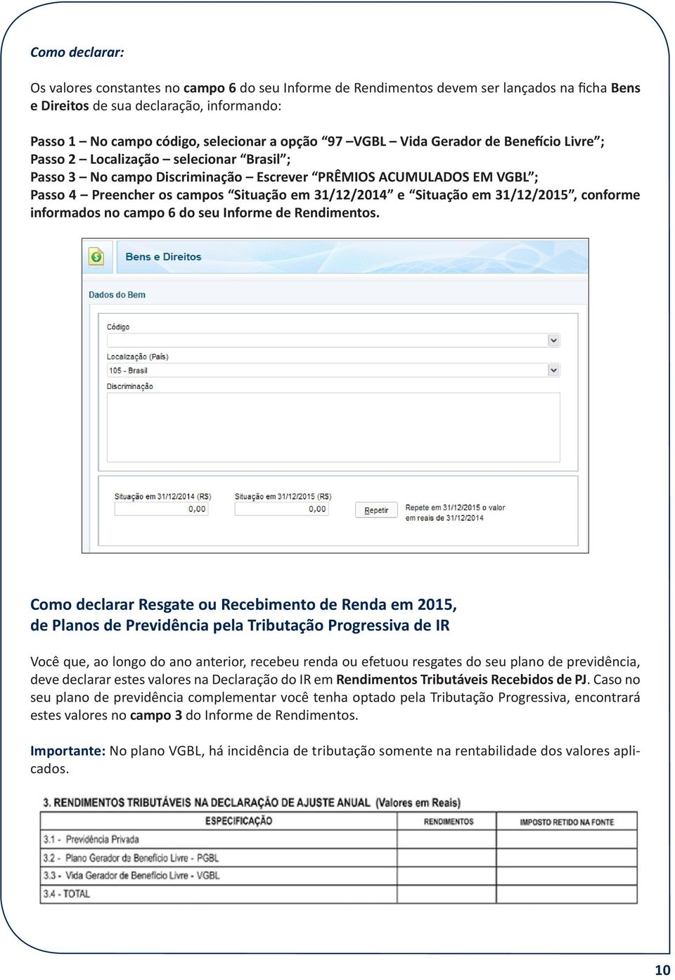 e Situação em 31/12/2015, conforme informados no campo 6 do seu Informe de Rendimentos.