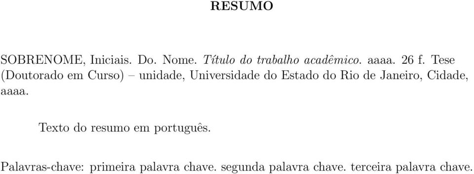 Tese (Doutorado em Curso) unidade, Universidade do Estado do Rio de