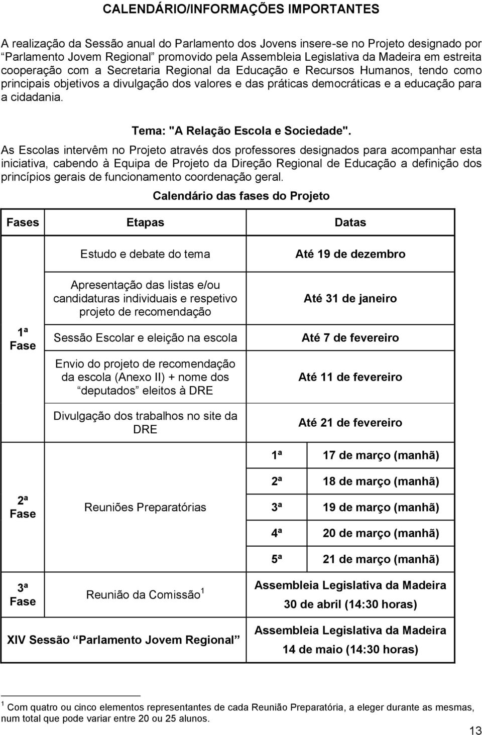 Tema: "A Relação Escola e Sociedade".