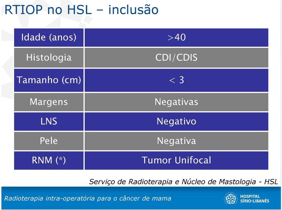 Pele RNM (*) Negativas Negativo Negativa Tumor