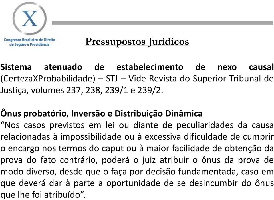 Ônus probatório, Inversão e Distribuição Dinâmica Nos casos previstos em lei ou diante de peculiaridades da causa relacionadas à impossibilidade ou à excessiva