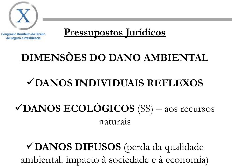 ECOLÓGICOS (SS) aos recursos naturais DANOS