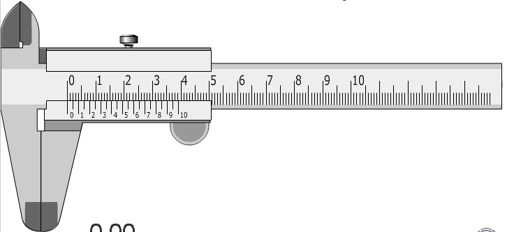 Sensibilidade ou Natureza do Nónio (em milímetros ou polegadas): No sistema métrico, a escala fixa é dividida em intervalos de 1mm e existe Nónio com 10, 20 e 50 divisões.
