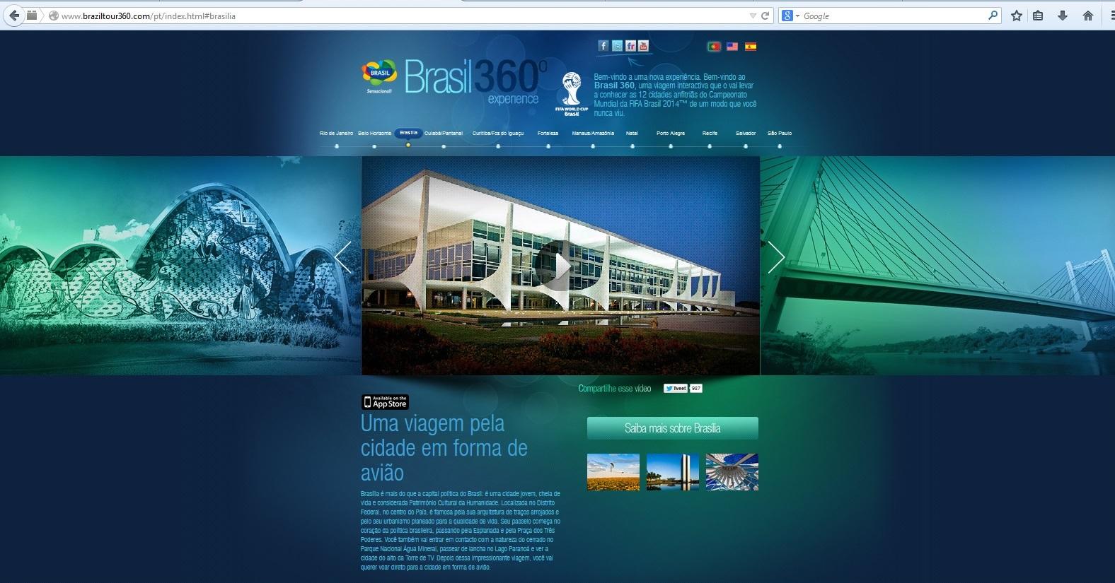 Brasil 360 Experience Vídeos das 12 cidadesede da Copa do Mundo FIFA