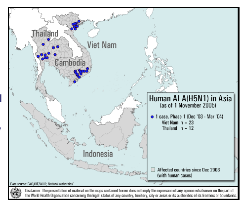 Cenário Mundial da Influenza País Casos Óbitos Letalidade (%) Vietnã 92 42