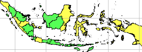 Clima Indonésia VHI Mai/2015 CHUVAS (mm) Maio Mai/2014 Junho O índice de saúde da vegetação no início de maio na Indonésia mostra condições regulares/boas para o norte de Sumatra e Java Ocidental,