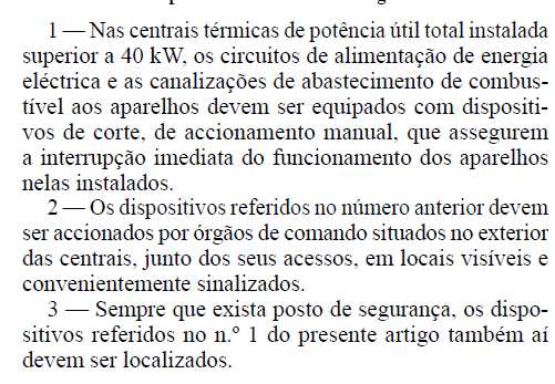 protecção de circuitos eléctricos ou de sinal 23 TÍTULO V - Condições gerais das instalações técnicas