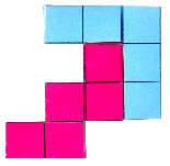 Formação dos retângulos: o primeiro é 5x3 e o segundo é um retângulo 9x5. ii.