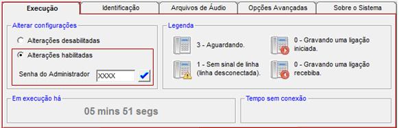 Ao desmarcar a caixa Configurações" as guias para configuração ficarão invisíveis.