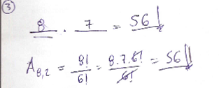 Figura 6: Exemplo de uma resolução do terceiro problema do pós-teste feita por um aluno participante da pesquisa. O problema tratava-se de um agrupamento do tipo arranjo.