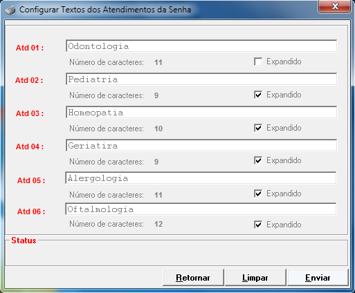 Figura 34 - Botões referentes aos