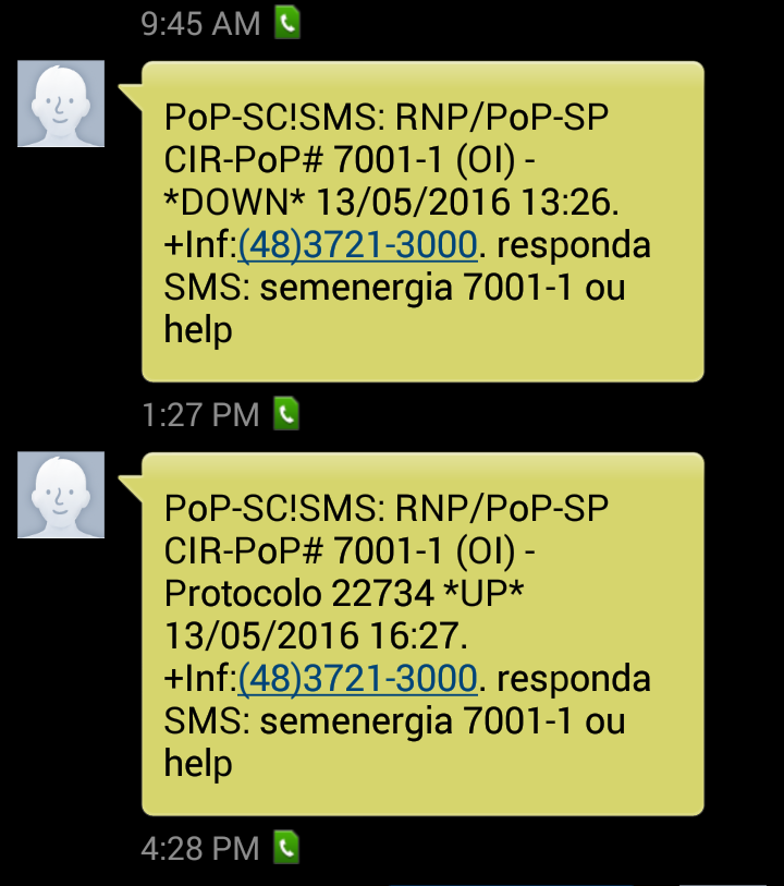 SMS SMS: Notificações Notificação