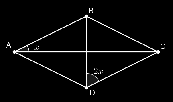 Elementos Básicos de Geometria - Parte 3. Quadriláteros. 1 Exercícios Introdutórios Exercício 1. abaixo. Determine o valor de x no quadrilátero Exercício 5. Calcule o valor de x no losango abaixo.