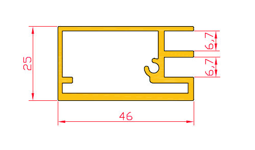 Perfil para portas de alumínio «Tipo G» PR 3 Perfil para portas de alumínio em anodizado mate (barra 5m) PR 0002 Perfil plástico para protecção e encaixe de vidro (barra 5m) PR 0006 Esquadro de união