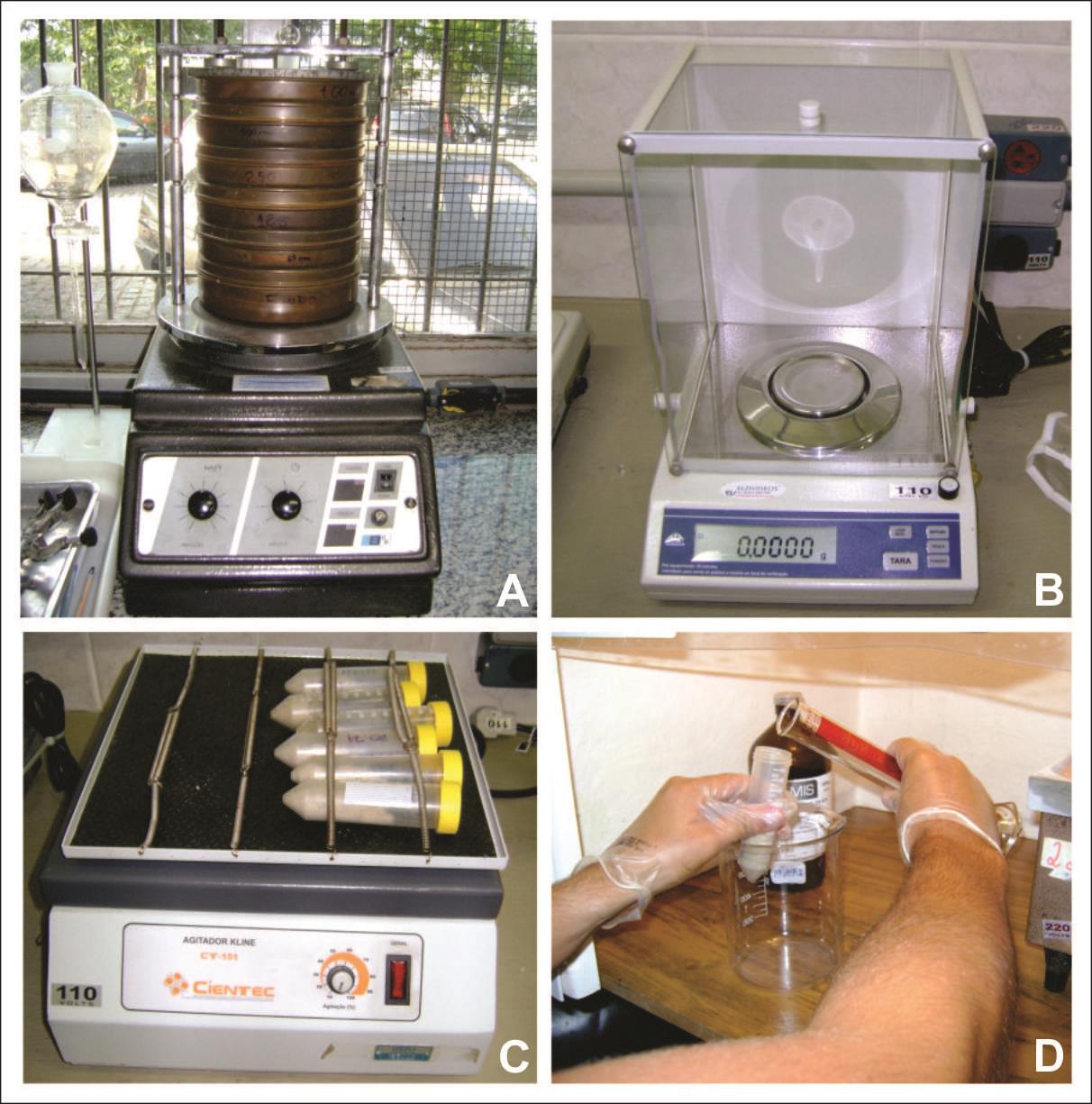 pesagem final da amostra depois de ter sido novamente seca na estufa.