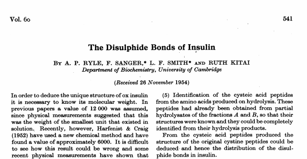 1955 - Sanger e o sequenciamento de aminoácidos